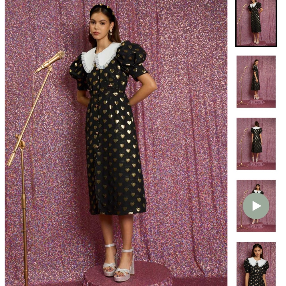 NWT SISTER JANE GOLDEN HEARTS MIDI DRESS